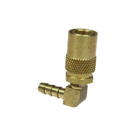 Coilhose Pneumatics 3/8 Moldflow Coupler Unvalved 1/2 ID Hose 90 Degree 6-318